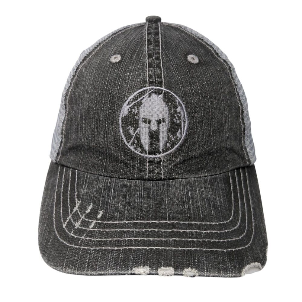 HG Strapback Mesh Back Trucker Hat Gray One Size Embroidered 6 Panel